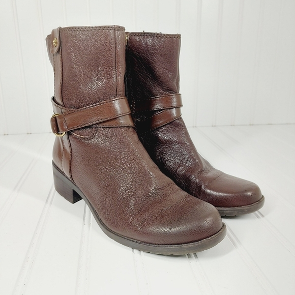 Ann Klein AkLoraine Leather Upper buckle Ankle Boots A958 - Picture 4 of 11